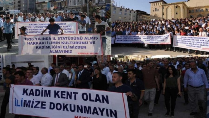 10 bin kişi, Hakkari'nin ilçe yapılma kararına karşı yürüdü