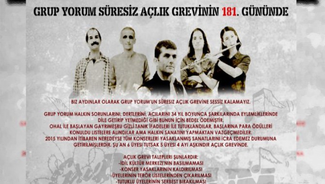 Açlık grevindeki Grup Yorum’a sanatçı akademisyen desteği