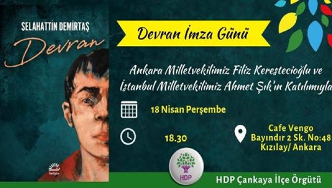 Ahmet Şık ve Filiz Kerestecioğlu, Demirtaş’ın kitabını imzalayacak