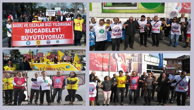 Bursa’da Eğitim emekçileri cezalara karşı yürüdü