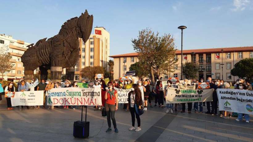 Çanakkalede çevre eylemi: “Kaz Dağları’na sahip çıkmak memlekete sahip çıkmaktır