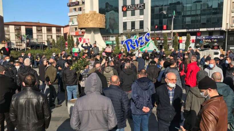 Çay emekçileri Rizede eylem yaptı