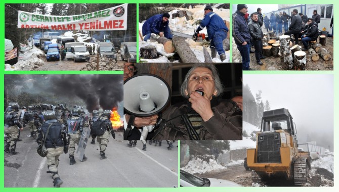 Cerattepe’de jandarma ve polis gölgesinde şantiye kuruluyor