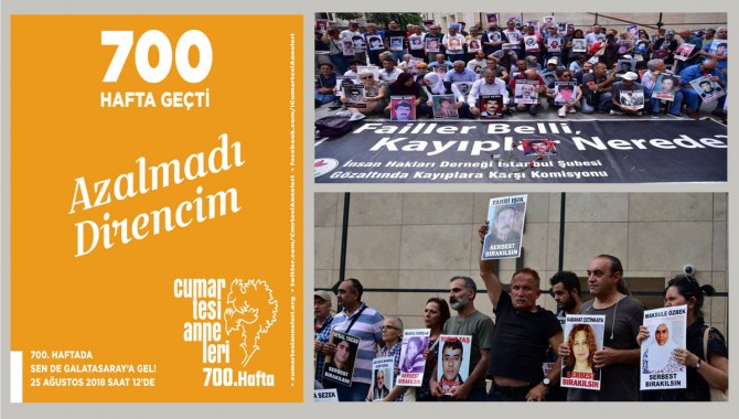 Cumartesi Anneleri, 700’üncü haftada Galatasaray Meydanı’na çağırıyor: ‘Kanıksama, susma’