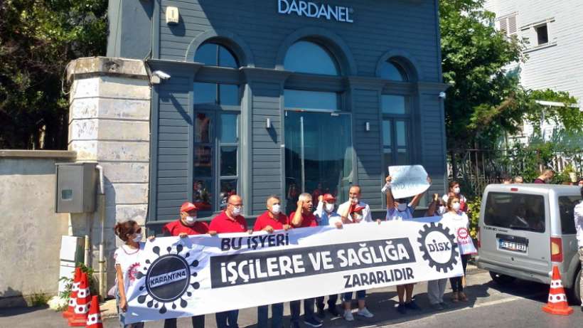Dardaneldeki çalışma kampı protesto edildi