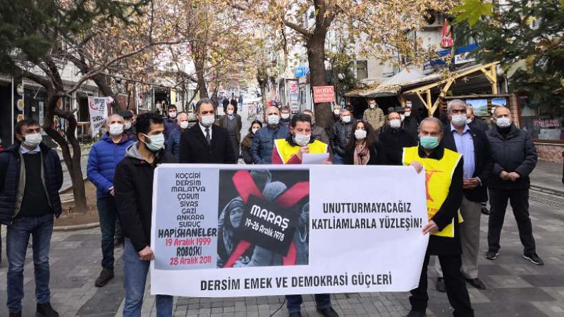 Dersim Emek ve Demokrasi Güçleri Maraşta katledilenleri andı