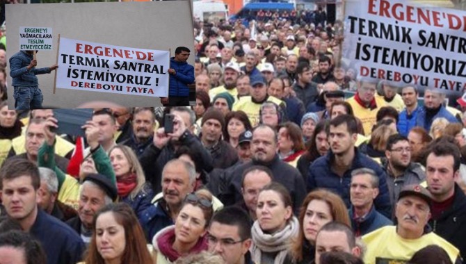 Ergene'de binlerce kişi termik santrali protesto etti