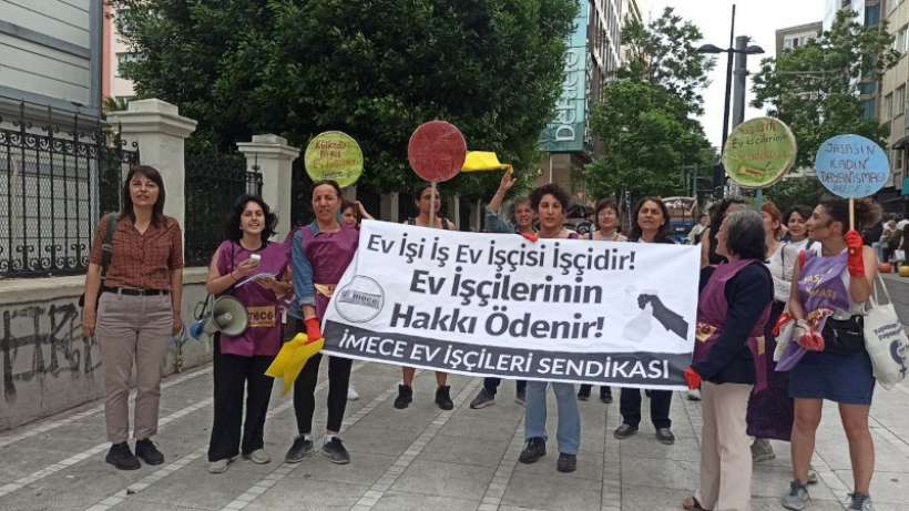 Ev işçileri Kadıköyde haykırdı: İşçiyiz ve haklarımız var