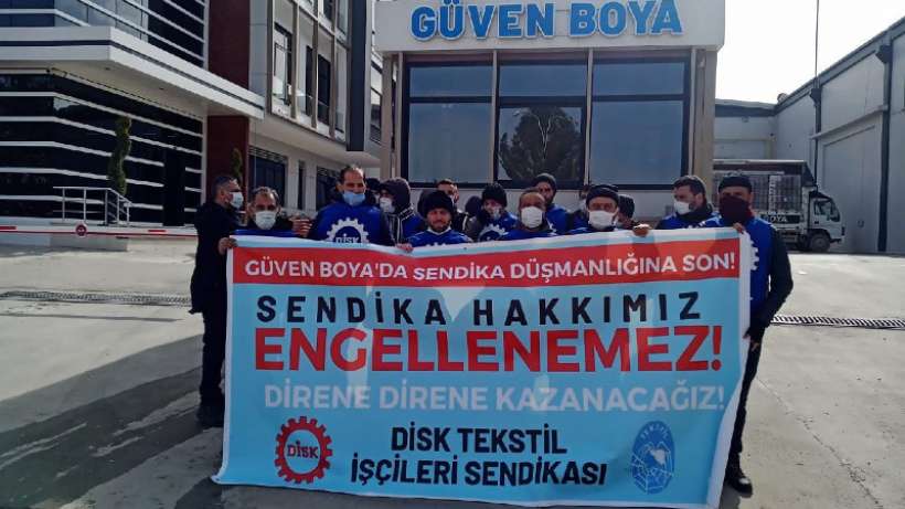 Güven Boya işçileri sendika hakkı için direnişi sürdürüyor