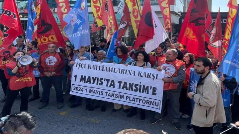 İşçi katliamlarına karşı 1 Mayısta Taksime
