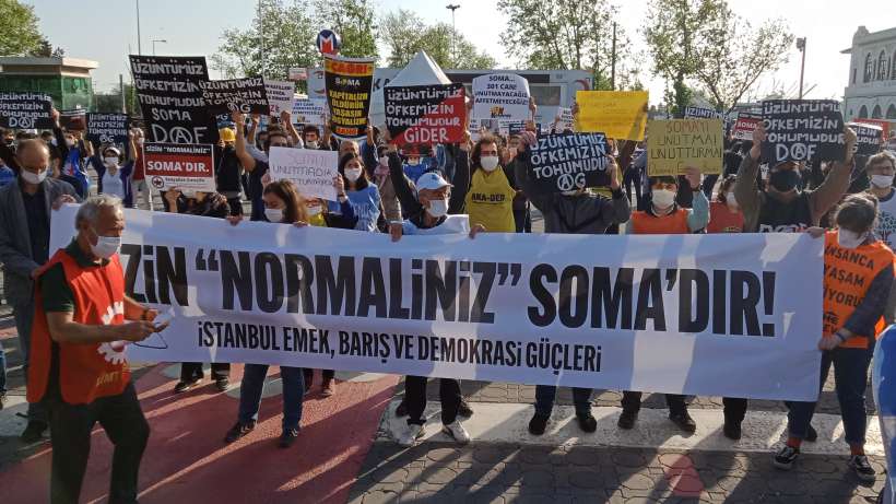 İstanbul Emek Demokrasi ve Barış Güçlernden Kadıköyde Soma protestosu