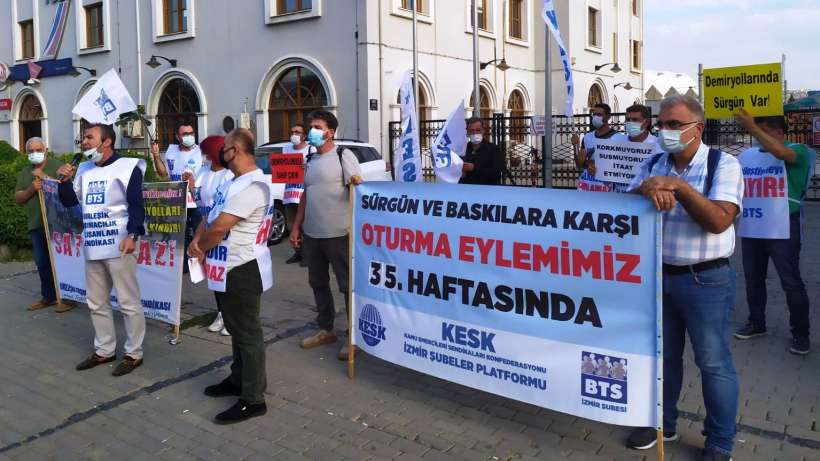 İzmirde BTS 35. haftadır özelleştirme ve sürgünlere direniyor