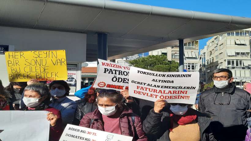 İzmirde kadınlar zamları protesto etti