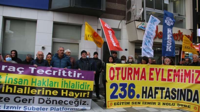 İzmirde KHK eylemi 236ncı haftasında