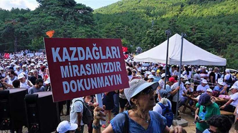 Kaz Dağları'ndaki nöbet alanının boşaltılmasına 65 kurumdan tepki