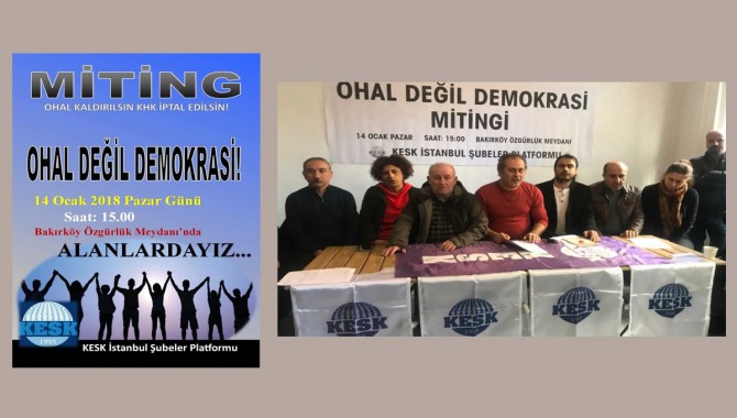 KESK’ten 14 Ocak Bakırköy mitingine çağrı