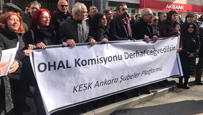 KESK’ten Ankara'da eylem: OHAL Komisyonu lağvedilsin!