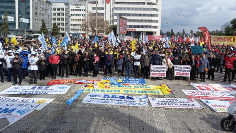 KESK üyeleri Samsundan geçinemiyoruz diye haykırdı