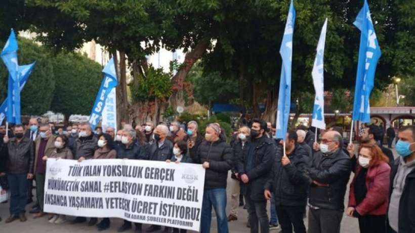 KESKten Adanada eylem: TÜİKiniz de zamlarınız da sizin olsun