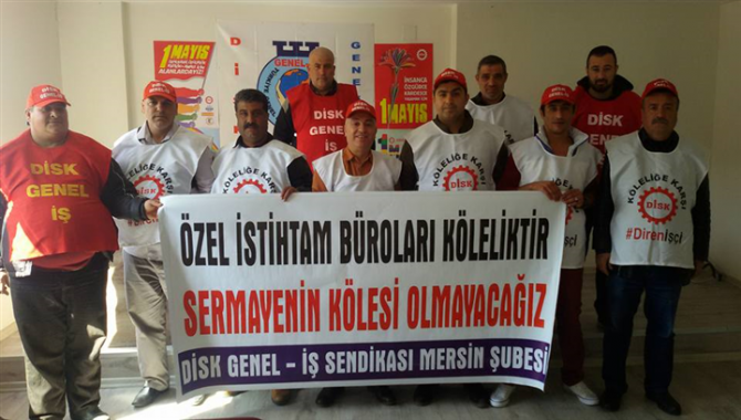 Mersin'de Özel İstihdam Büroları yasa tasarısına protesto