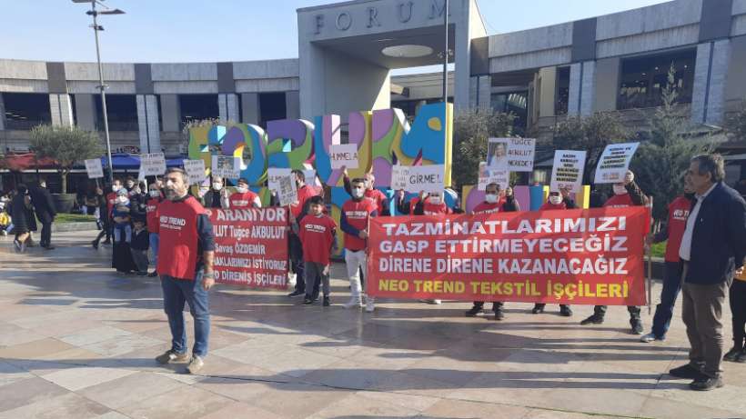 Neo Trend işçilerinden Forum İstanbul AVM önünde eylem
