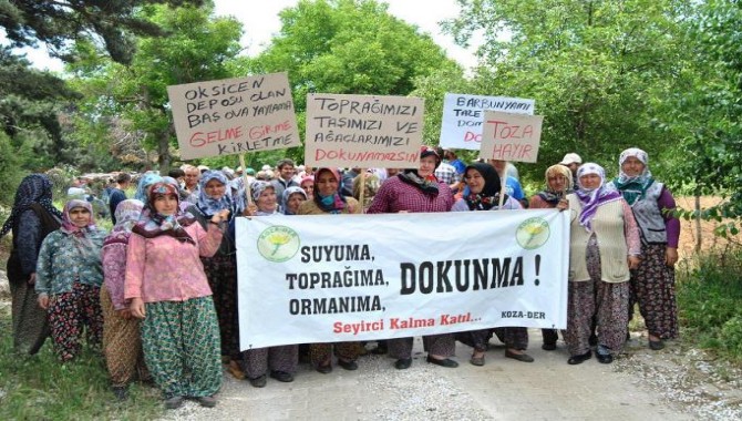 Ödemiş’te köy halkından mermer ve taş ocağı protestosu