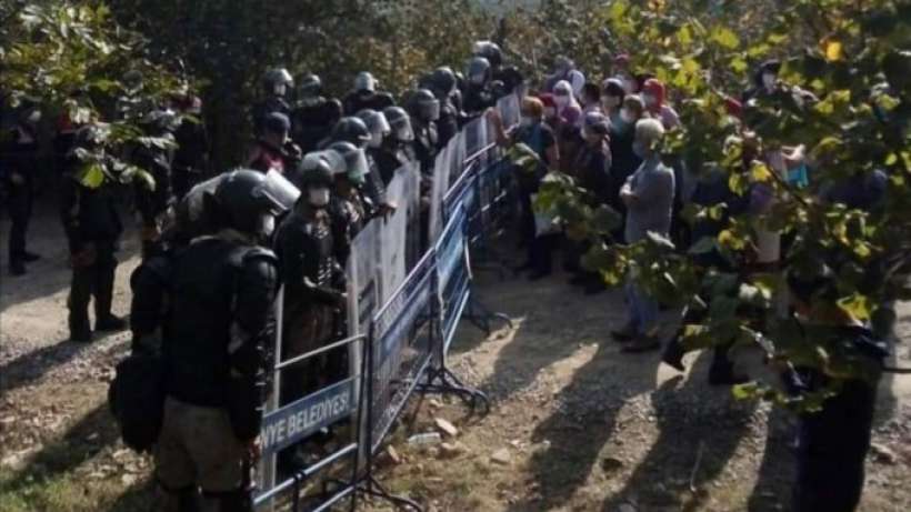 Orduda maden protestosuna müdahale: 6 gözaltı