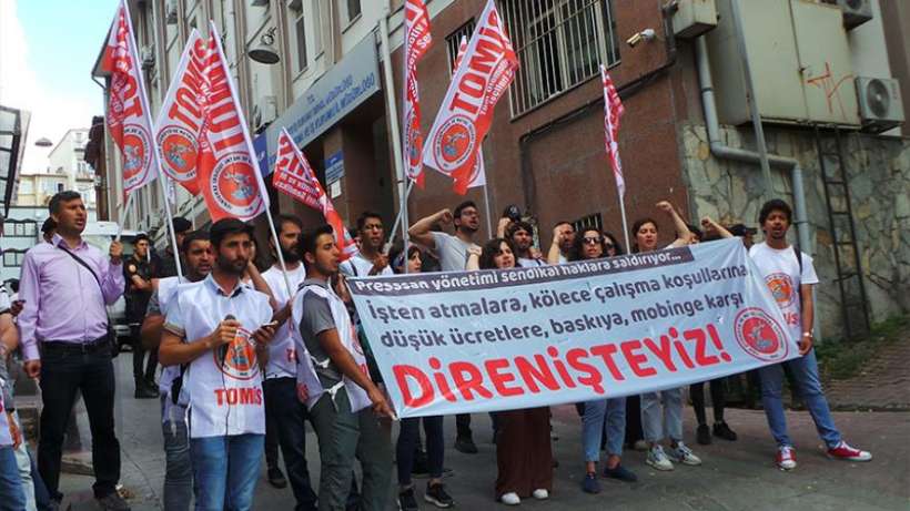 Pressan işçileri Çalışma Müdürlüğü önündeydi I Bakanlık-TM-patron iş birliği protesto edildi