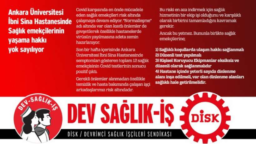 Son bir haftada sadece İbni Sina Hastanesinde 12 sağlıkçı virüse yakalandı