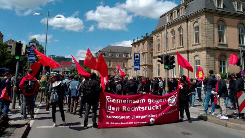 Stuttgart'ta ırkçı AfD'ye karşı antifaşist eylem
