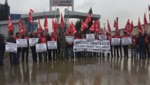 Bartın’da fabrika önünde protesto