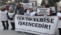 İHD'den, Galatasaray Meydanı'nda 'tek tip elbise' protestosu