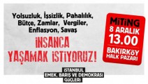 İstanbul Emek, Barış ve Demokrasi Güçleri’nden “İnsanca Yaşamak İstiyoruz!” mitingine çağrı