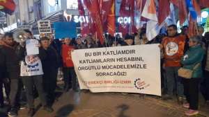 İzmir İşçi Emekçi Birliği maden faciasını protesto etti