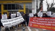 PTT’de çalışan taşeron işçileri kadro KHK’sini protesto etti
