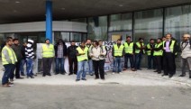 Ücretleri ödenmeyen inşaat işçileri eylem yaptı