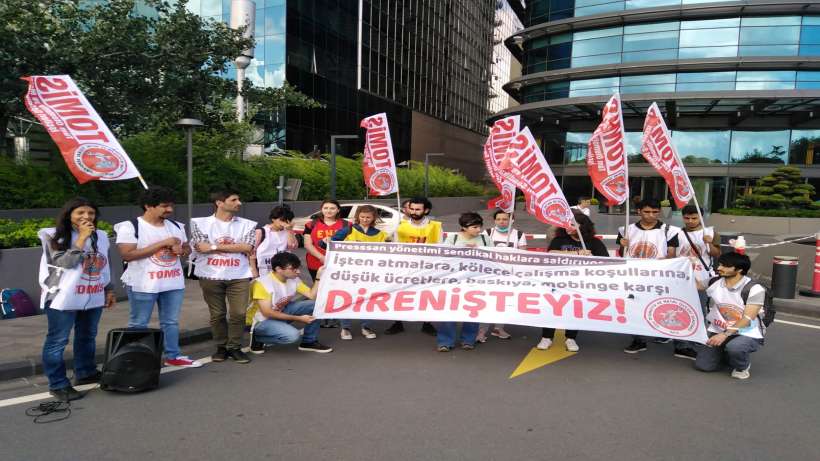 TOMİS üyesi işçilerden MESS önünde eylem I İşçi kıyımına karşı ve sendikal hakkımız için mücadelemiz sürecek