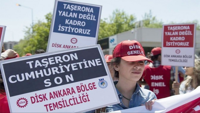 "Tüm taşeron şirket işçilerine ayrımsız-kayıtsız-şartsız kadro istiyoruz!"