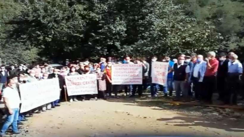 Ünyede halk maden araması yapan şirketin görevlilerini durdurdu